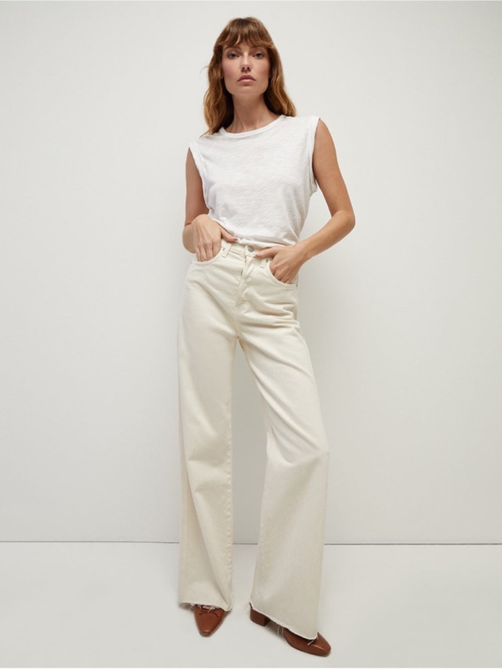 Veronica Beard Taylor Wide Leg
Jeans Ecru 27